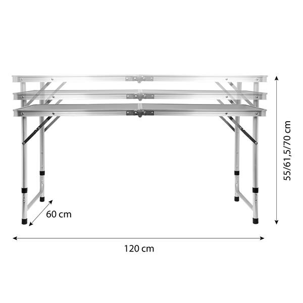 Masa camping Nils Camp NC1605, Gri Inchis FitLine Training