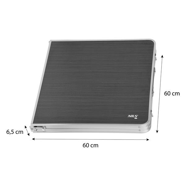 Masa camping Nils Camp NC1605, Gri Inchis FitLine Training