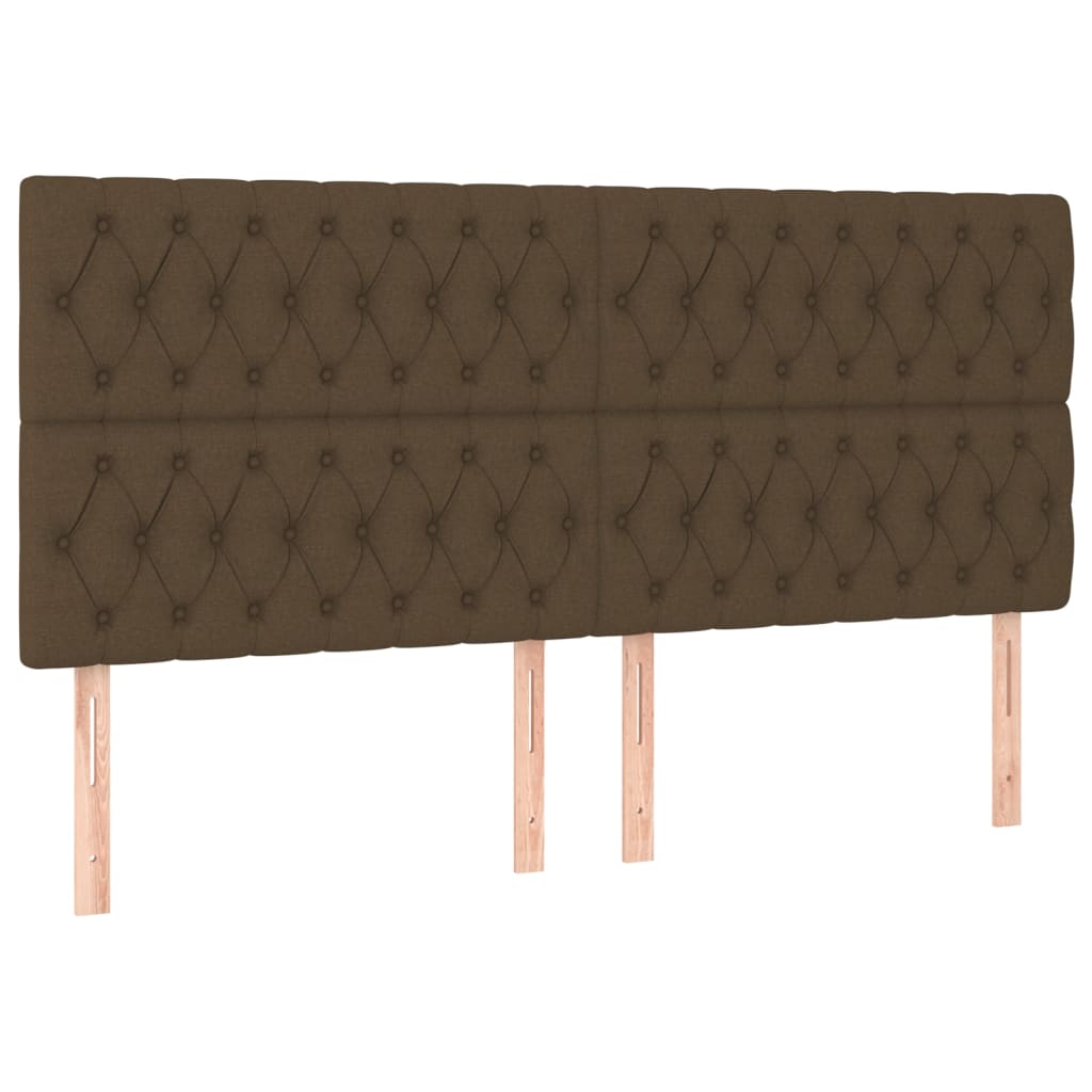 Pat box spring cu saltea, maro închis, 200x200 cm, textil GartenMobel Dekor