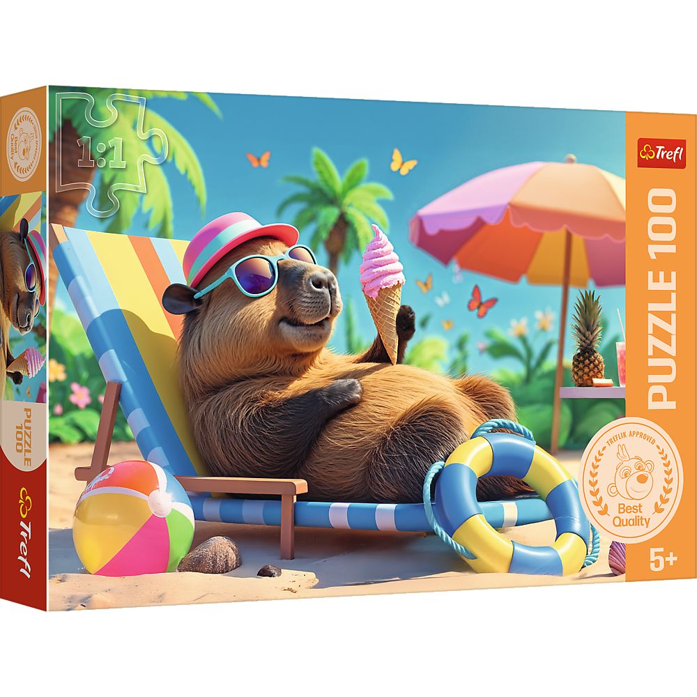 PUZZLE TREFL 100 RELAXARE IN STIL CAPIBARA SuperHeroes ToysZone