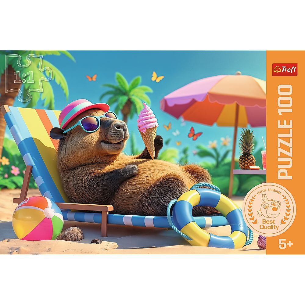 PUZZLE TREFL 100 RELAXARE IN STIL CAPIBARA SuperHeroes ToysZone