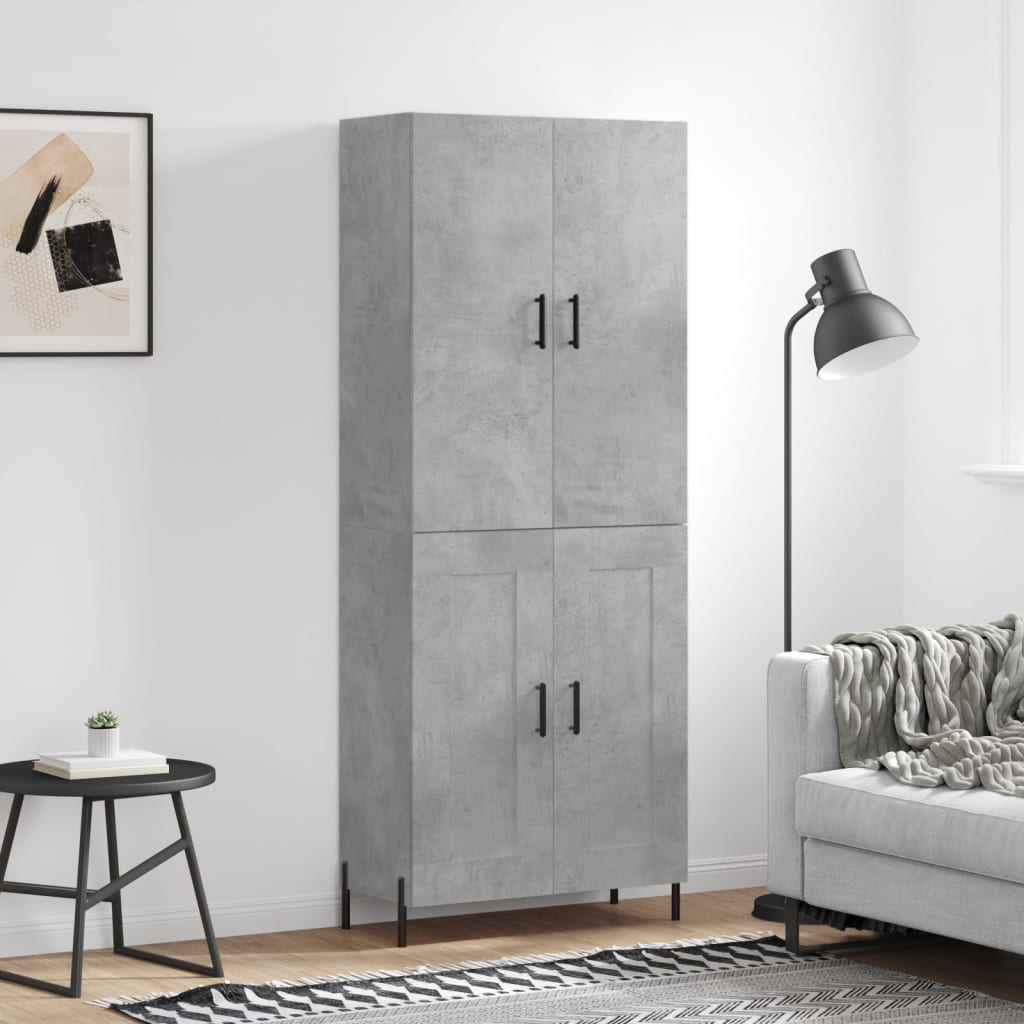 Dulap înalt, gri beton, 69,5x34x180, lemn compozit GartenMobel Dekor
