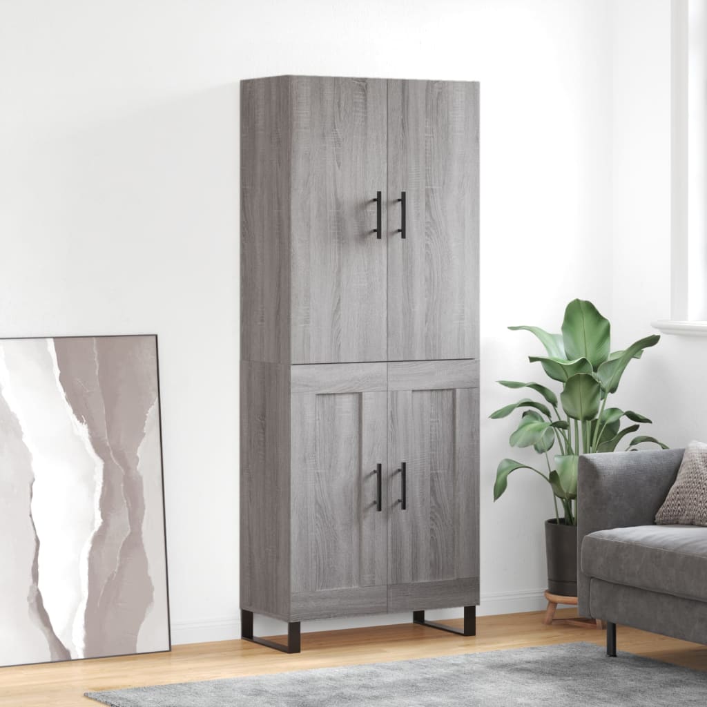 Dulap înalt, gri sonoma, 69,5x34x180 cm, lemn compozit GartenMobel Dekor