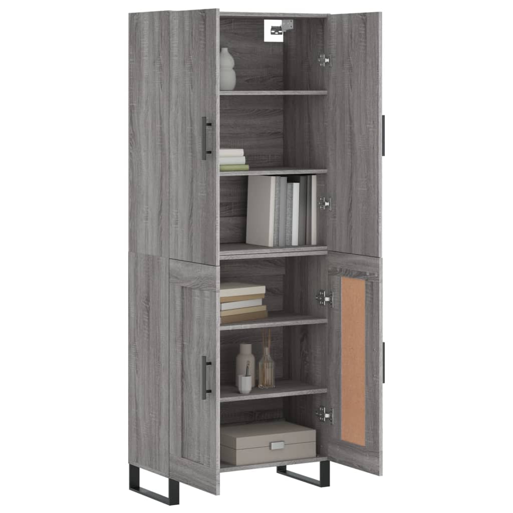 Dulap înalt, gri sonoma, 69,5x34x180 cm, lemn compozit GartenMobel Dekor