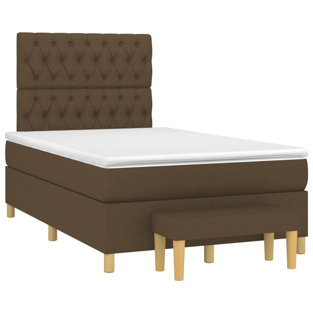 Pat box spring cu saltea, maro închis, 120x200 cm, textil GartenMobel Dekor
