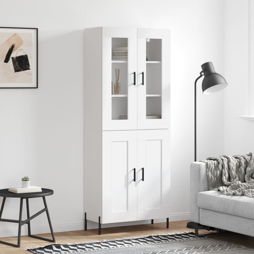 Dulap înalt, alb, 69,5x34x180 cm, lemn compozit GartenMobel Dekor