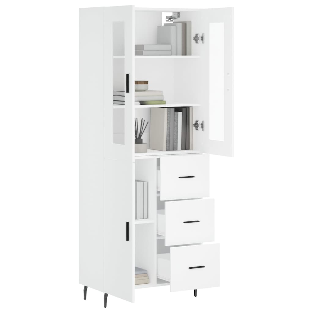 Dulap înalt, alb, 69,5x34x180 cm, lemn compozit GartenMobel Dekor