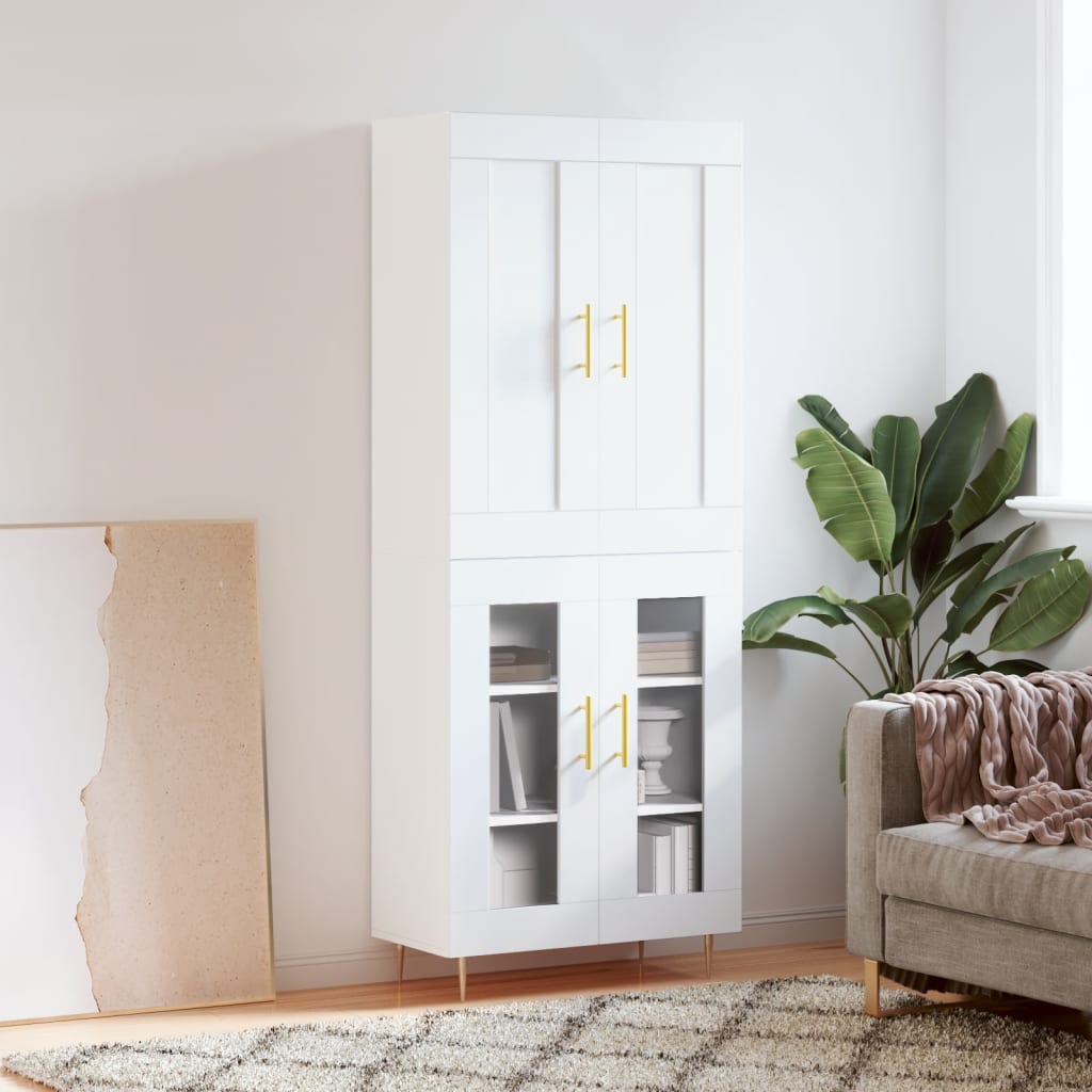 Dulap înalt, alb, 69,5x34x180 cm, lemn compozit GartenMobel Dekor