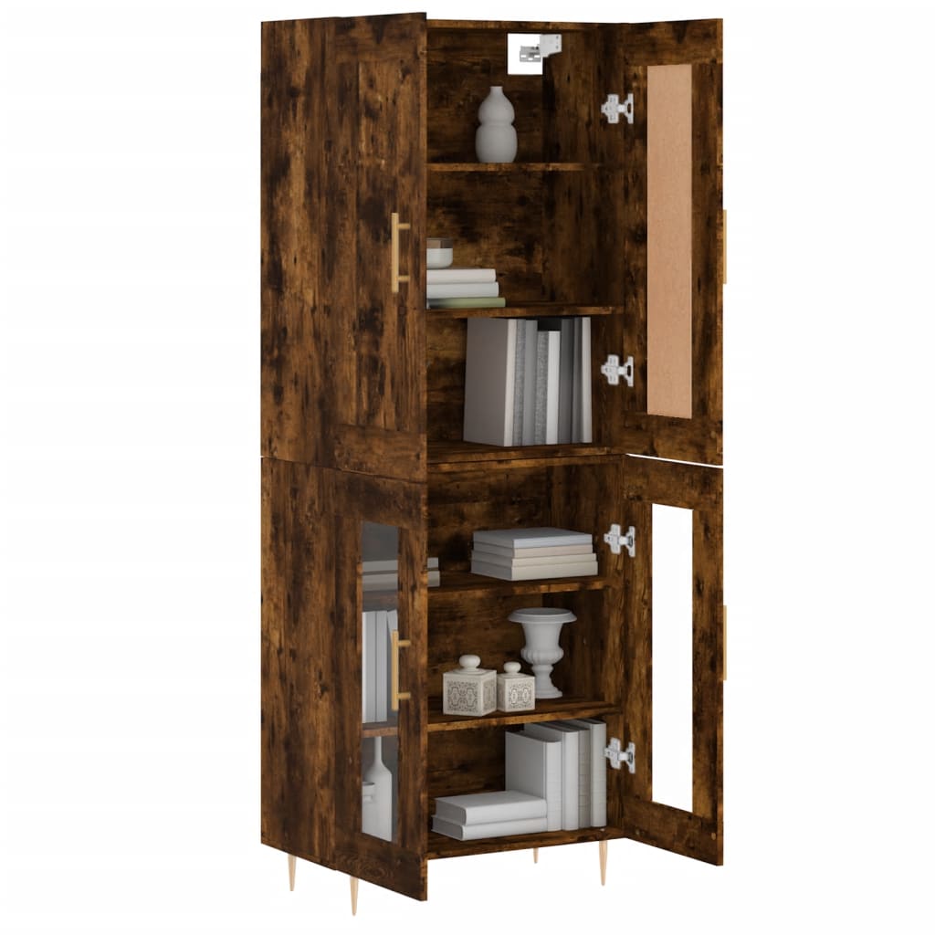 Dulap înalt, stejar fumuriu, 69,5x34x180, lemn compozit GartenMobel Dekor