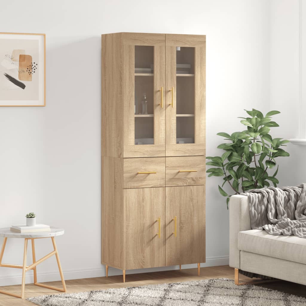 Dulap înalt, stejar sonoma, 69,5x34x180 cm, lemn compozit GartenMobel Dekor