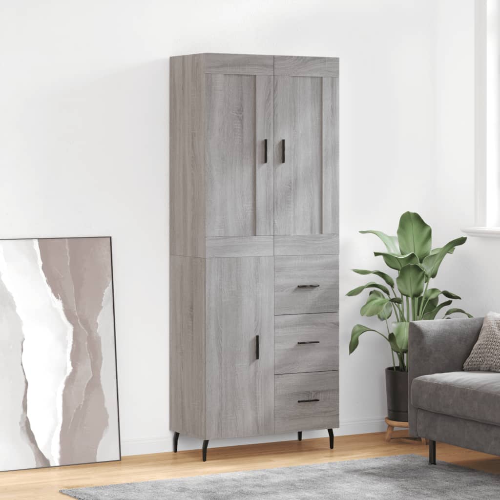 Dulap înalt, gri sonoma, 69,5x34x180 cm, lemn compozit GartenMobel Dekor