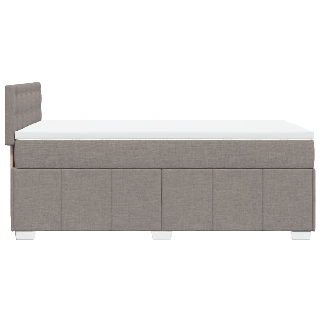 Pat box spring cu saltea, gri taupe, 90x200 cm, textil GartenMobel Dekor