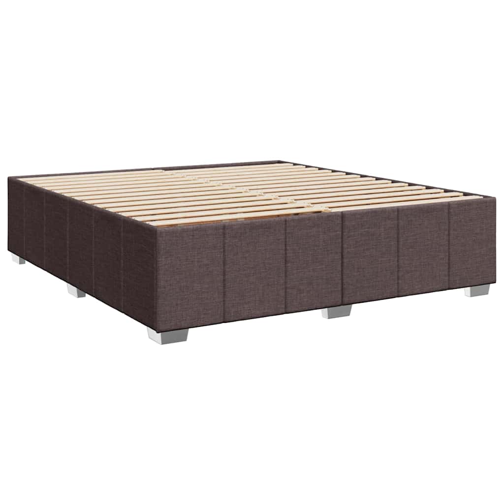 Pat box spring cu saltea, maro închis, 200x200 cm, textil GartenMobel Dekor