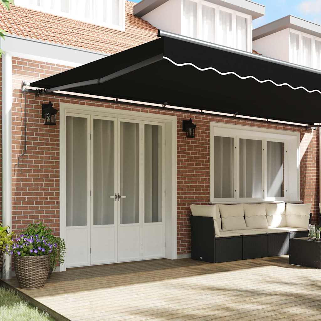 Cortina Retractabilă Manual Negru 600 × 300 cm Poliester GartenMobel Dekor