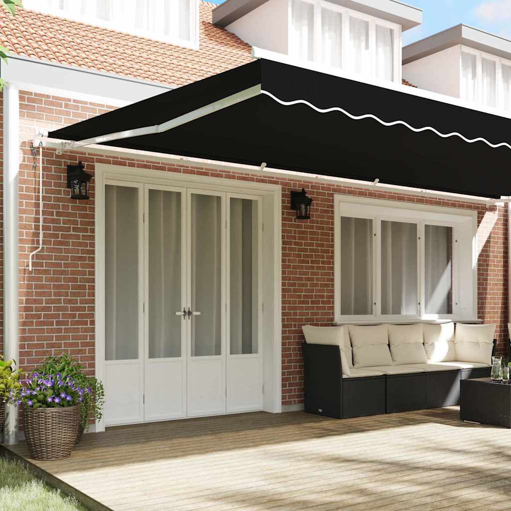 Marchiză retractabilă Negru 600 × 300 cm Negru GartenMobel Dekor