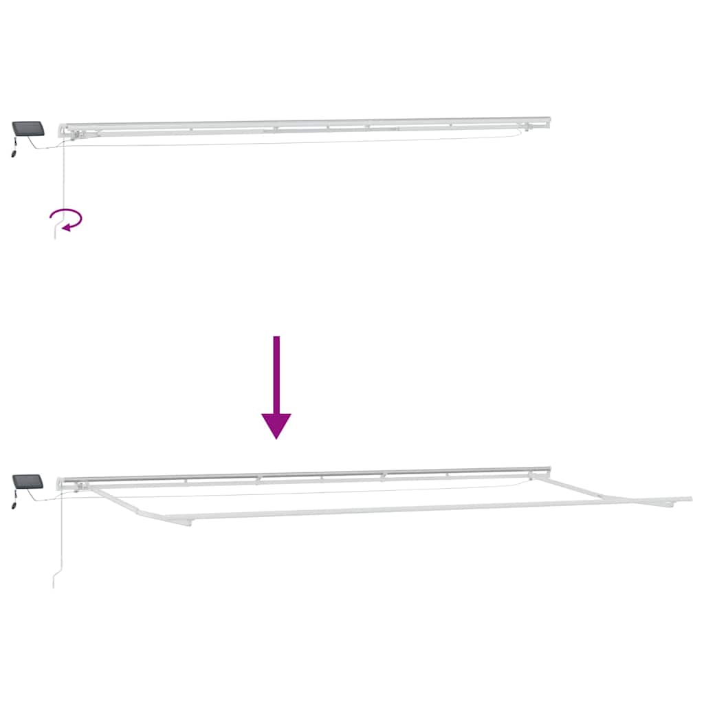 Marchiză retractabilă with Manual Negru 600 × 300 cm Negru GartenMobel Dekor