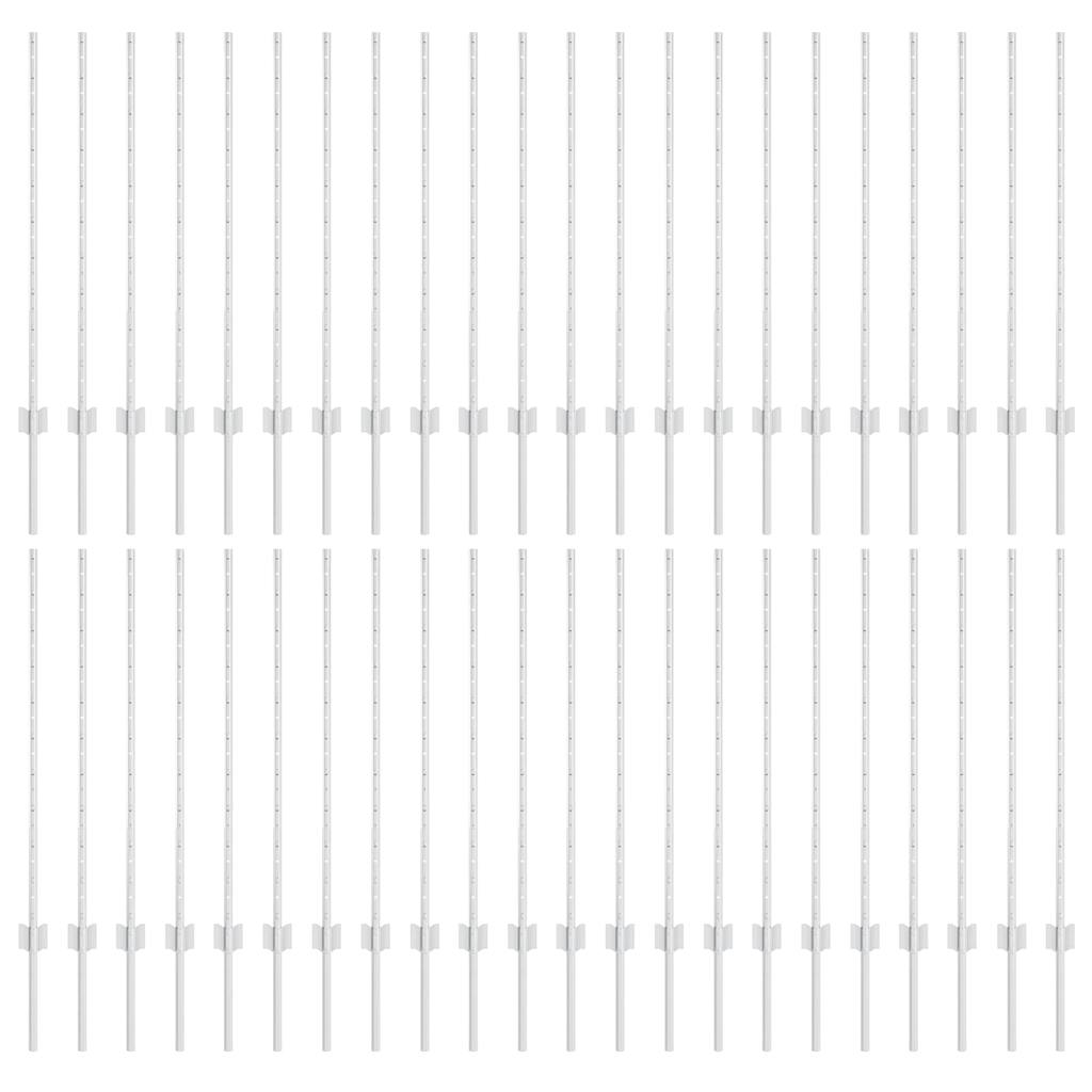 Stâlpi de Gard 44 pcs Argintiu 100 x 1 m Oțel galvanizat GartenMobel Dekor