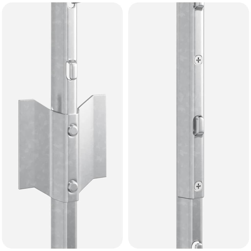 Stâlpi de Gard 44 pcs Argintiu 50 x 1.2 m Oțel Galvanizat GartenMobel Dekor