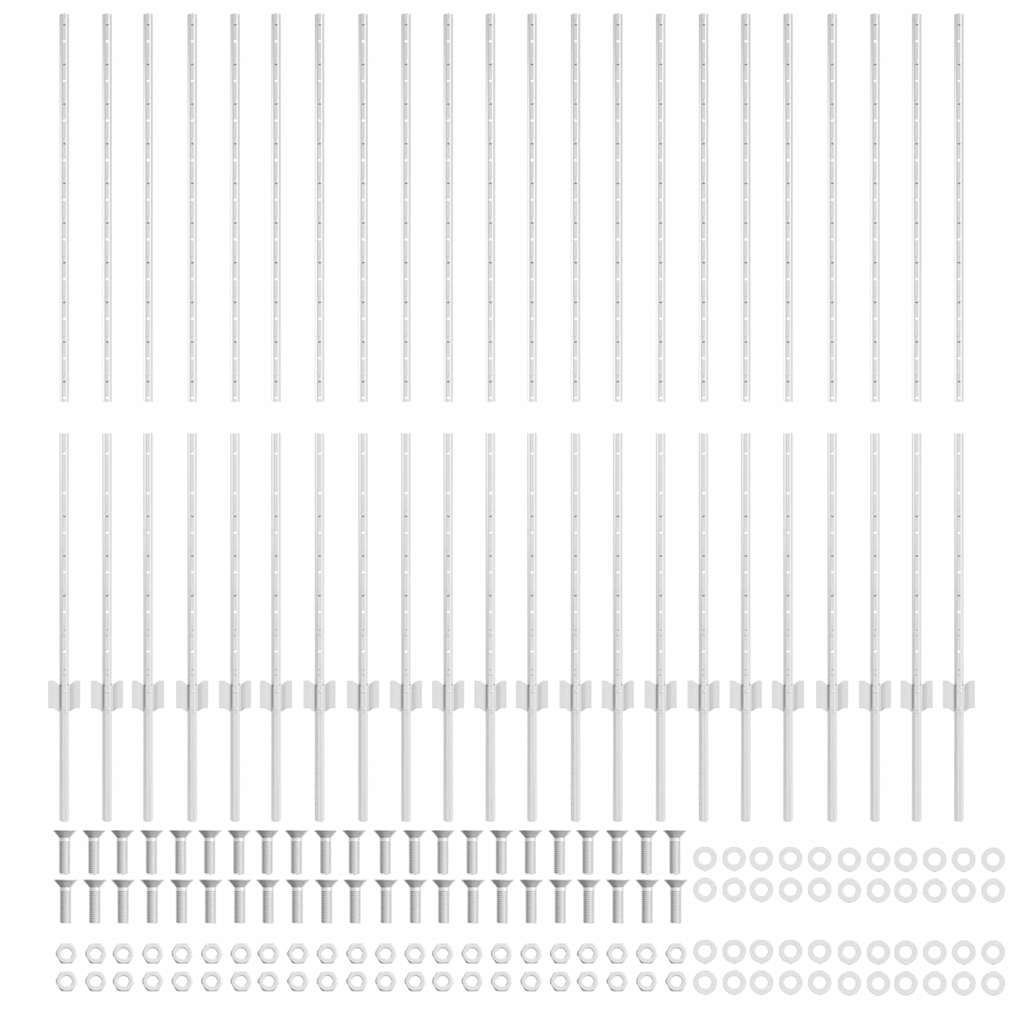 Stâlpi de Gard 44 pcs Argintiu 50 x 1.4 m Oțel galvanizat GartenMobel Dekor