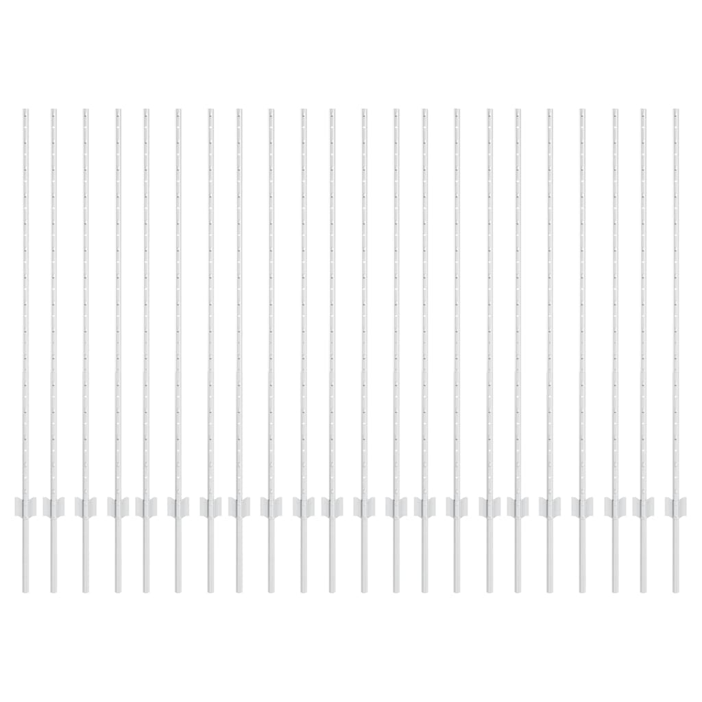 Stâlpi de Gard 44 pcs Argintiu 50 x 1.4 m Oțel galvanizat GartenMobel Dekor