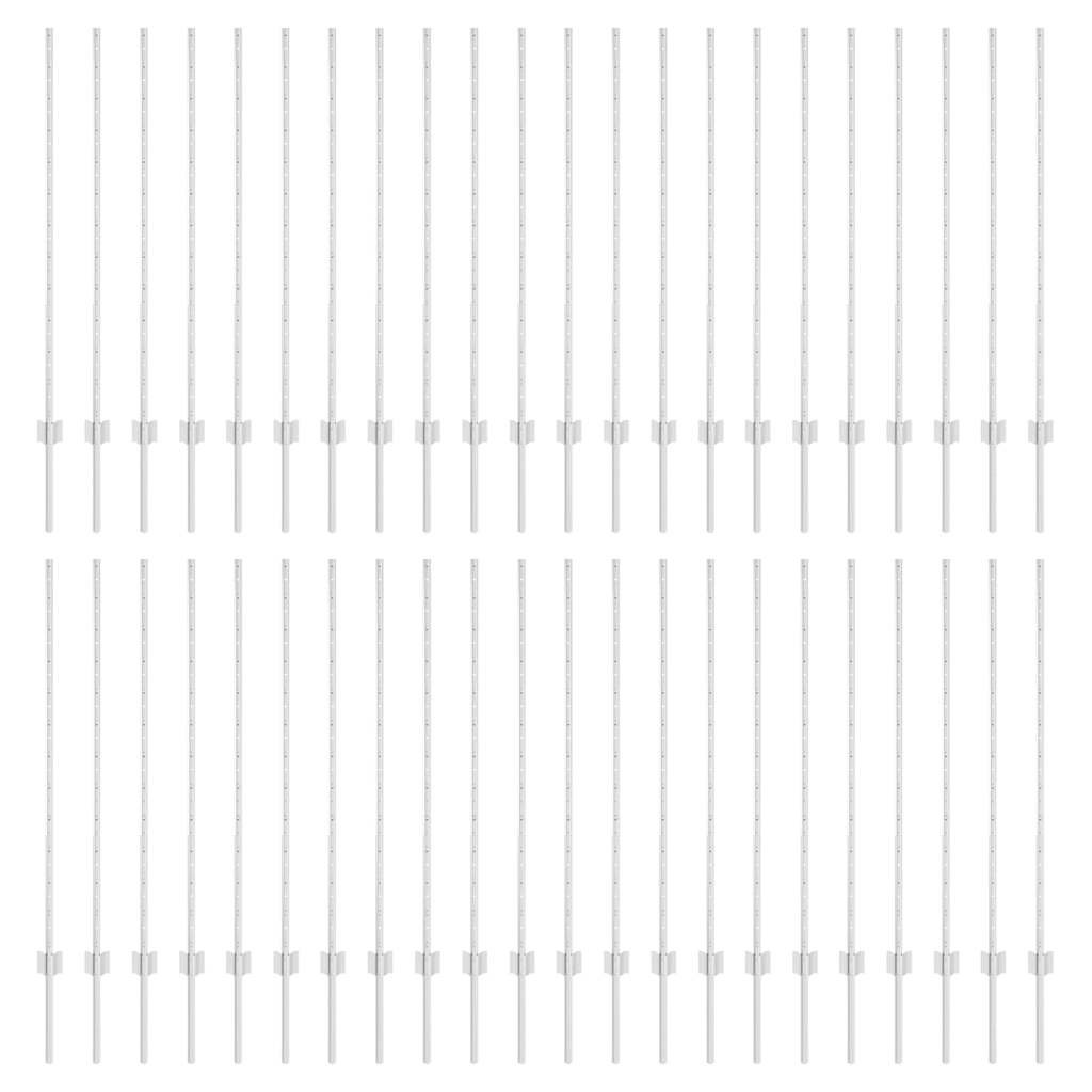 Stâlpi de gard argintii 44 pcs Argintiu 100 x 1.2 cm. GartenMobel Dekor