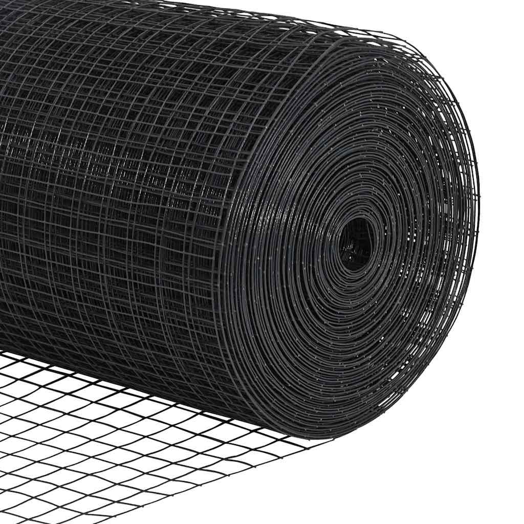 Gard cu stâlpi Gri 1.2 x 50 m Oțel galvanizat vopsit în pulbere GartenMobel Dekor