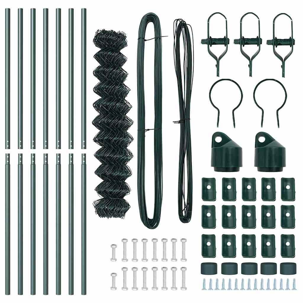 Set de Stâlpi de Gard Verde 1.5 x 10 m Oțel Galvanizat GartenMobel Dekor