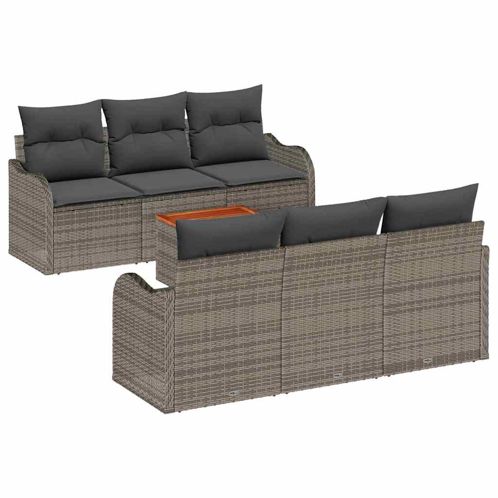 Set de canapea gri de grădină 7 pcs Gri Medie GartenMobel Dekor