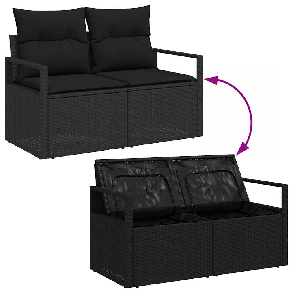 Set de canapea pentru grădină 9 pcs Negru Mediu GartenMobel Dekor
