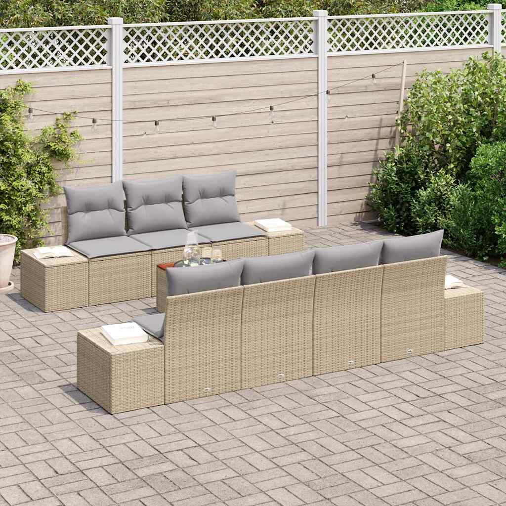Set de Sofa pentru Grădină 8 pcs Bej, gri deschis GartenMobel Dekor