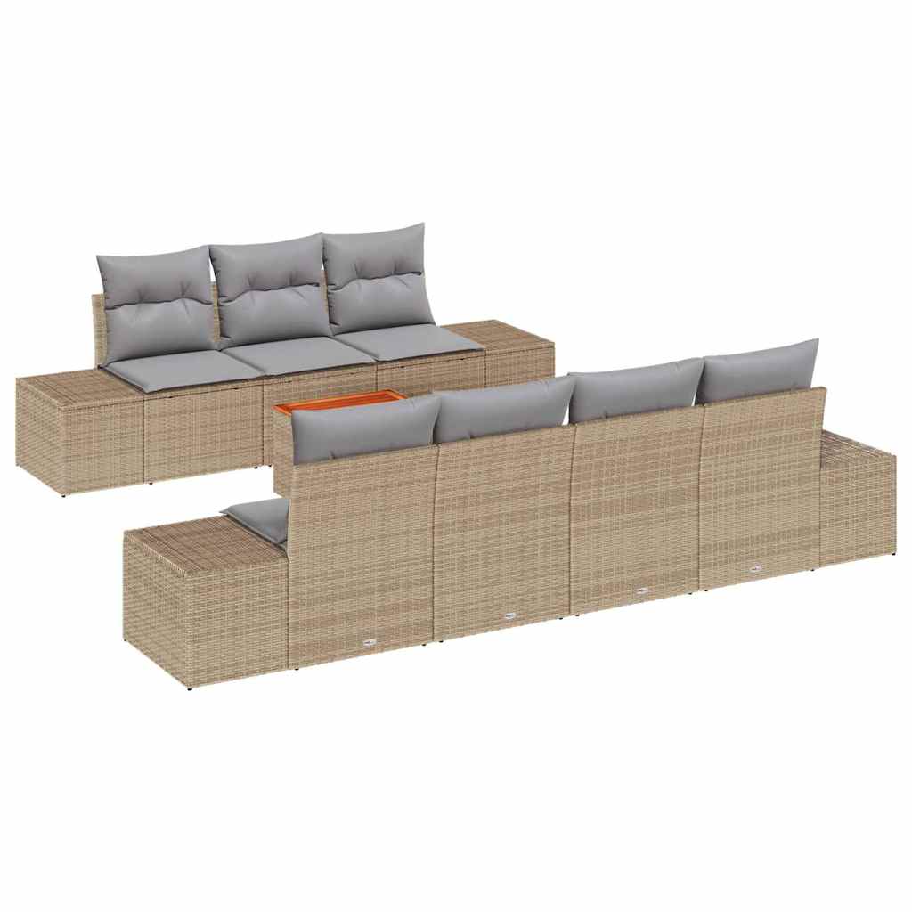 Set de Sofa pentru Grădină 8 pcs Bej, gri deschis GartenMobel Dekor