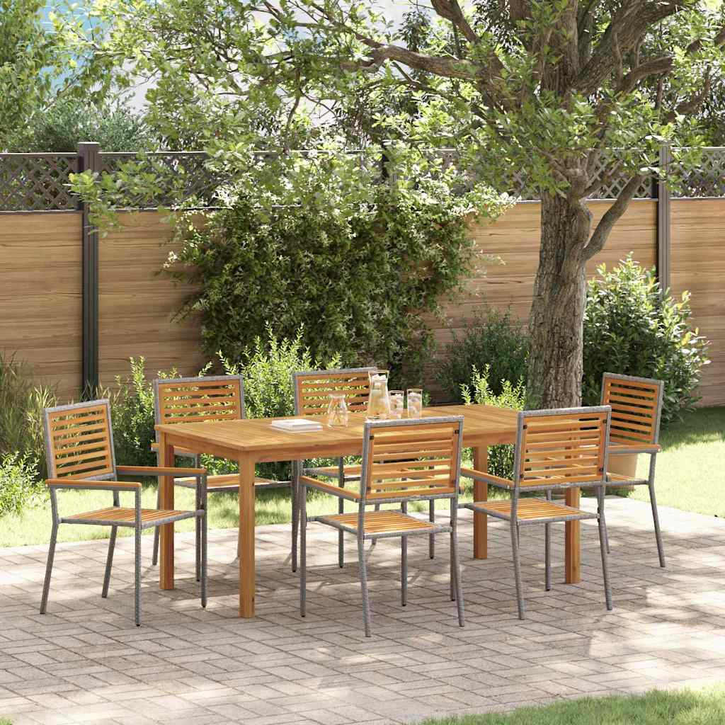 Set de Masă pentru Grădină 7 pcs Gri 180 x 90 x 75 cm GartenMobel Dekor