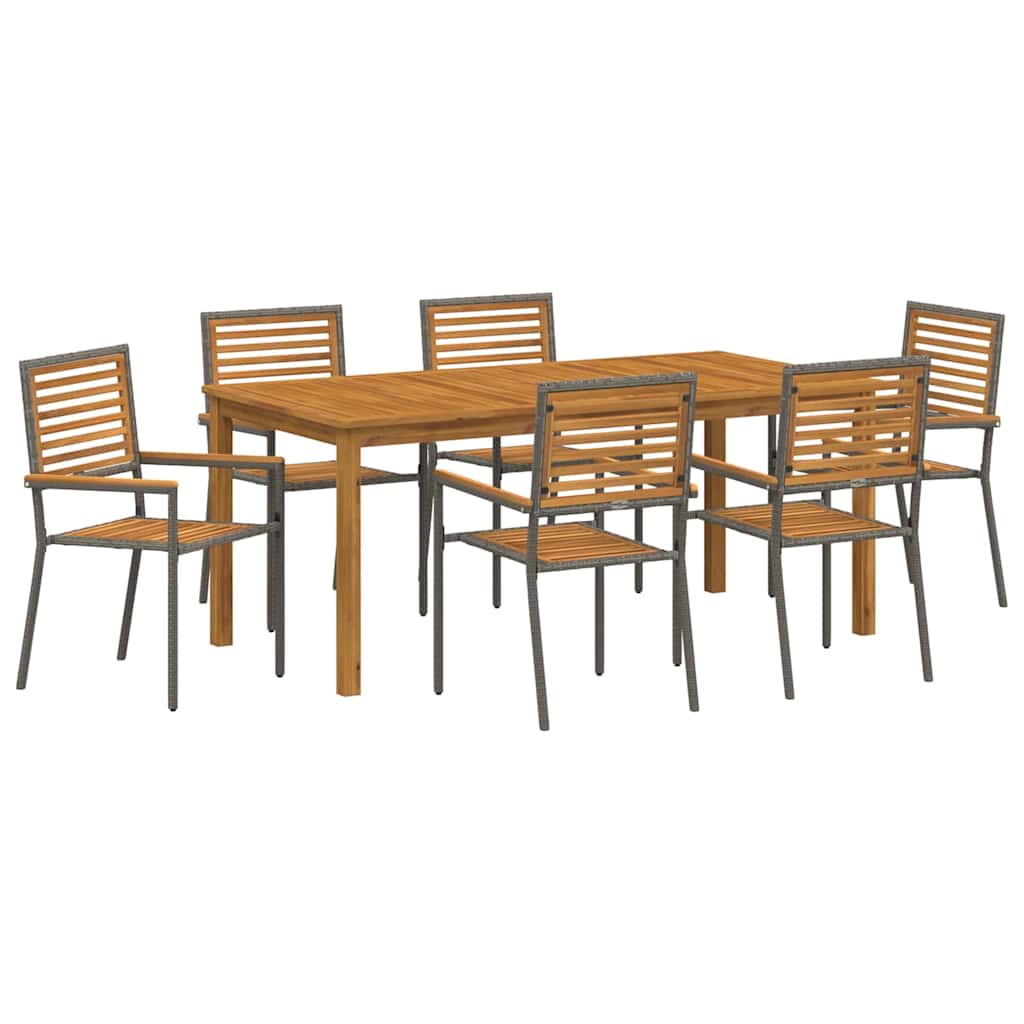 Set de Masă pentru Grădină 7 pcs Gri 180 x 90 x 75 cm GartenMobel Dekor