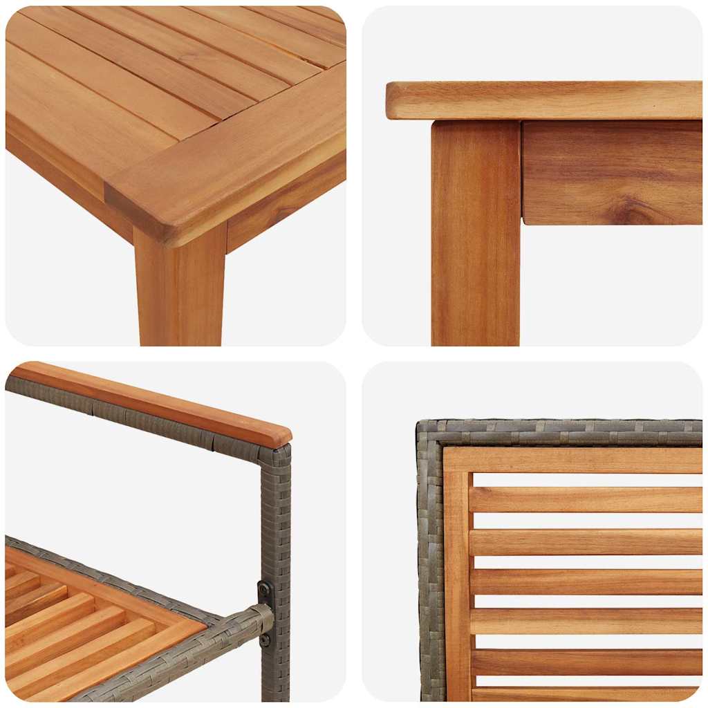 Set de Masă pentru Grădină 7 pcs Gri 180 x 90 x 75 cm GartenMobel Dekor