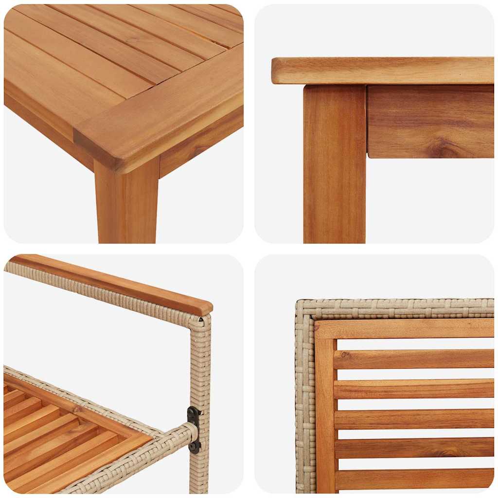 Set dining grădină 9 pcs Bej 180 x 90 x 75 cm Lemn & Metal GartenMobel Dekor