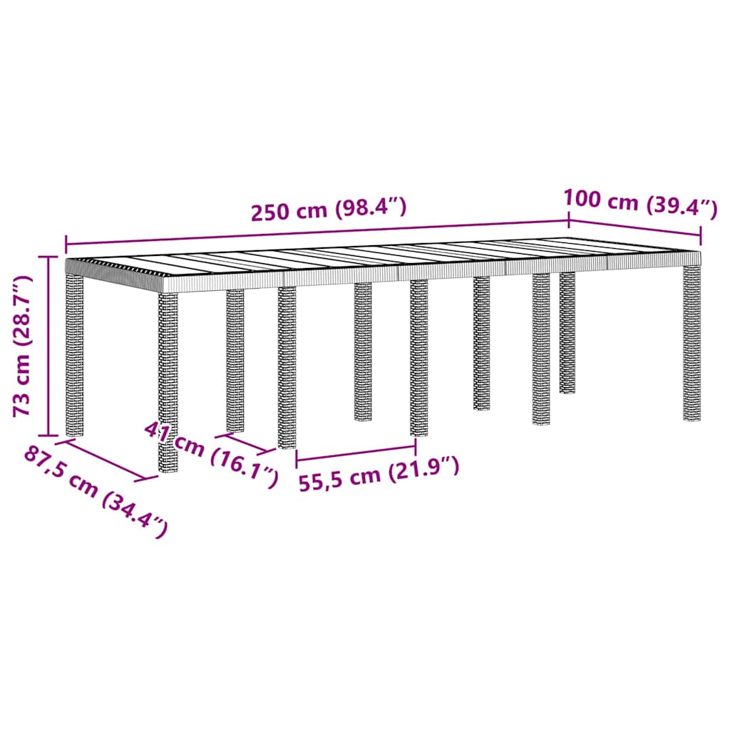 Set Mese Grădină 11 pcs Gri deschis mare Poliratan GartenMobel Dekor