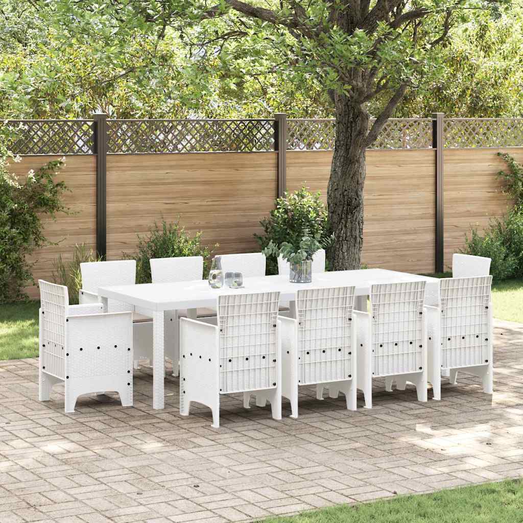 Set de dining pentru grădină 11 pcs Alb 250 x 100 x 73 cm GartenMobel Dekor