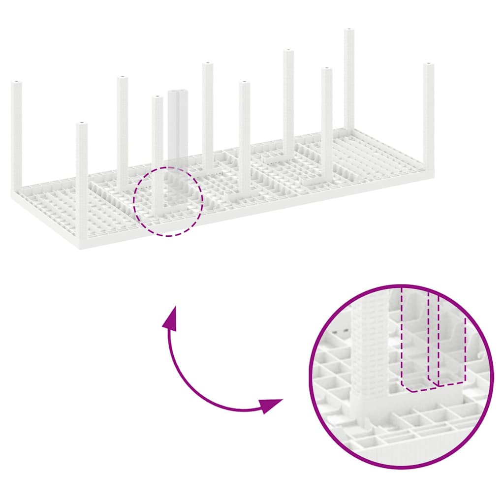 Set de dining pentru grădină 11 pcs Alb 250 x 100 x 73 cm GartenMobel Dekor