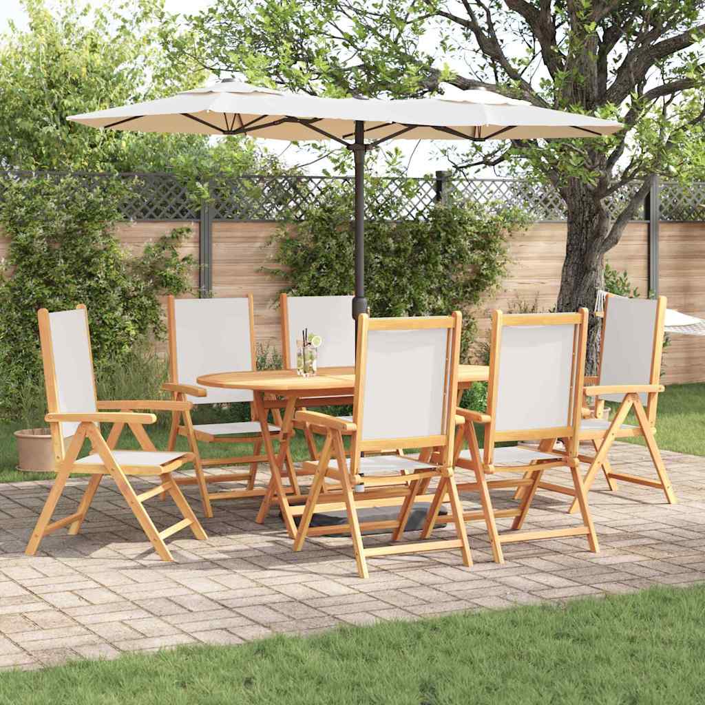 Set de dining pentru grădină Manual 7 pcs Alb crem GartenMobel Dekor