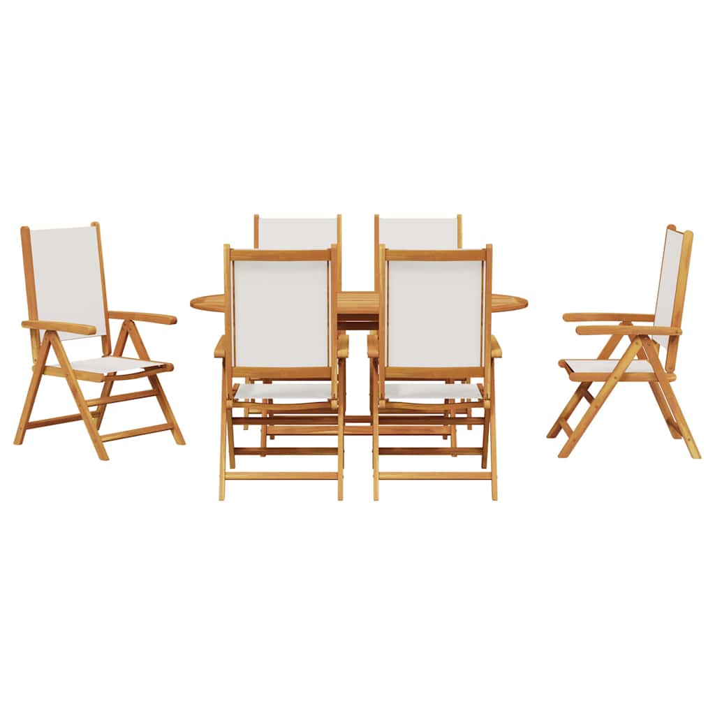 Set de dining pentru grădină Manual 7 pcs Alb crem GartenMobel Dekor