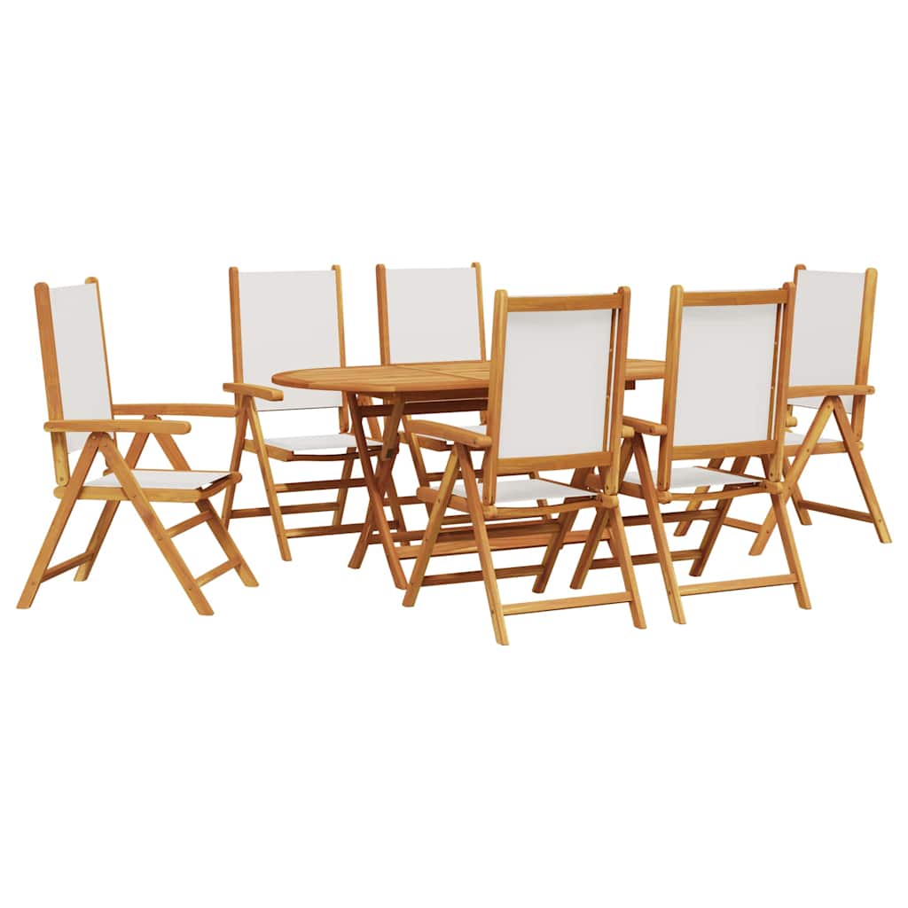 Set de dining pentru grădină Manual 7 pcs Alb crem GartenMobel Dekor