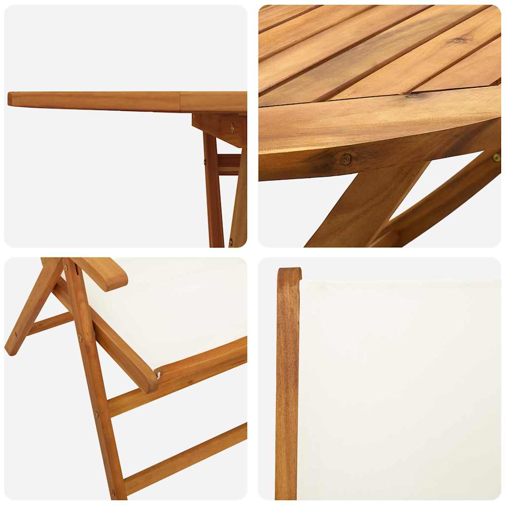 Set de dining pentru grădină Manual 7 pcs Alb crem GartenMobel Dekor