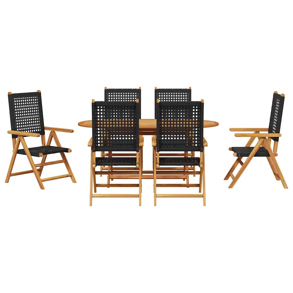 Set de dining pentru grădină Manual 7 pcs Negru GartenMobel Dekor