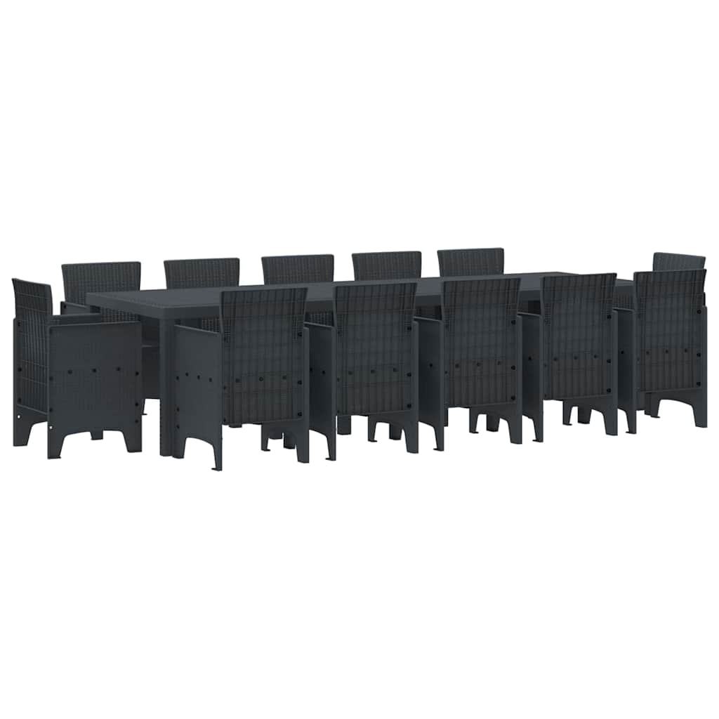 Set de masă pentru grădină 13 pcs Antracit mare Plastic GartenMobel Dekor