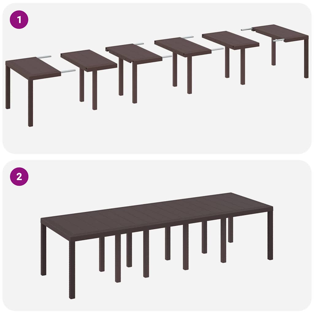 Set de masă pentru grădină 13 pcs Maro 300 x 100 x 73 cm GartenMobel Dekor