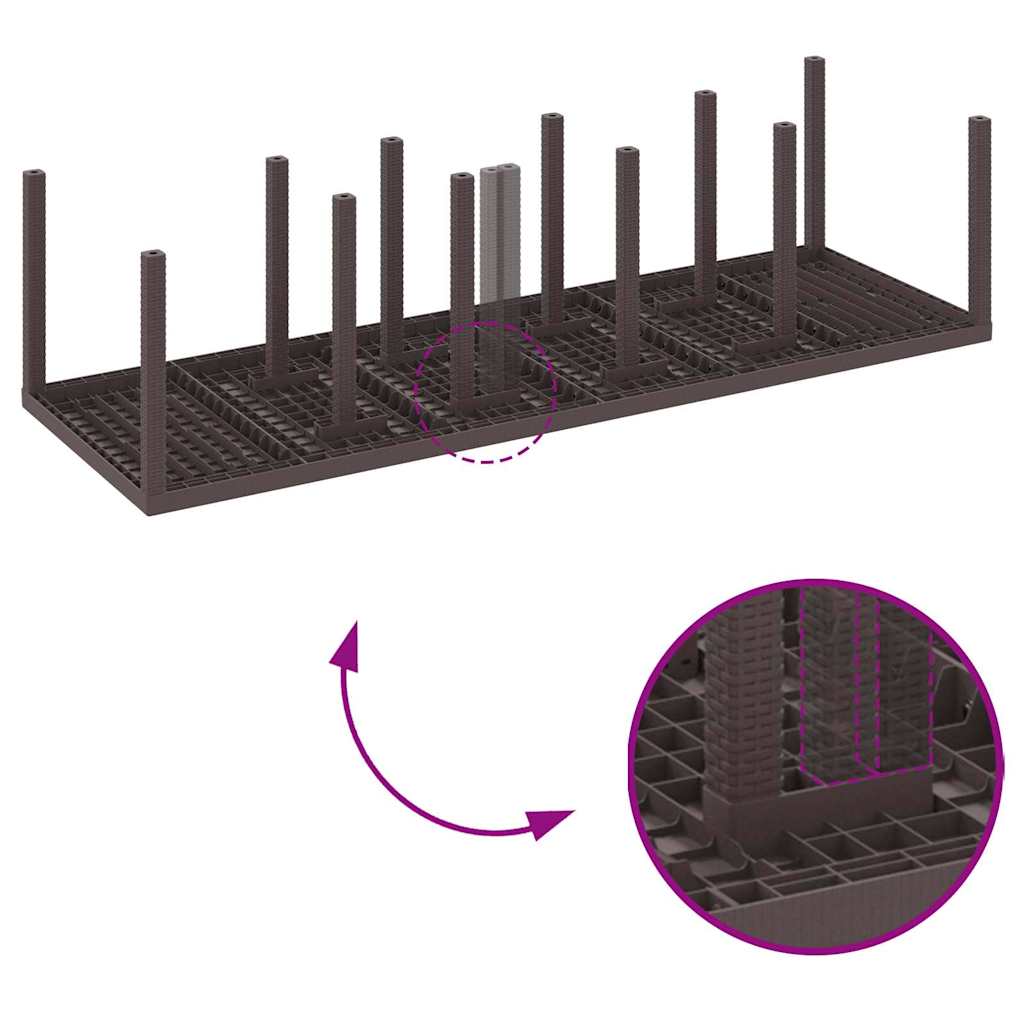 Set de masă pentru grădină 13 pcs Maro 300 x 100 x 73 cm GartenMobel Dekor