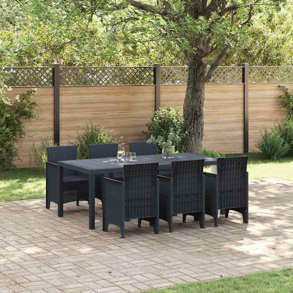 Set Dining Grădină 7 pcs Antracit 200 x 100 x 73 cm GartenMobel Dekor