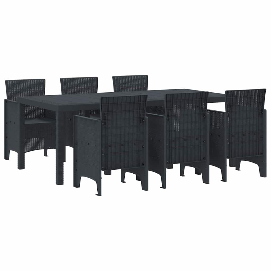 Set Dining Grădină 7 pcs Antracit 200 x 100 x 73 cm GartenMobel Dekor