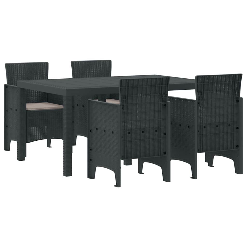 Set de Dining pentru Grădină 5 pcs Antracit 150 x 100 x 73 cm GartenMobel Dekor
