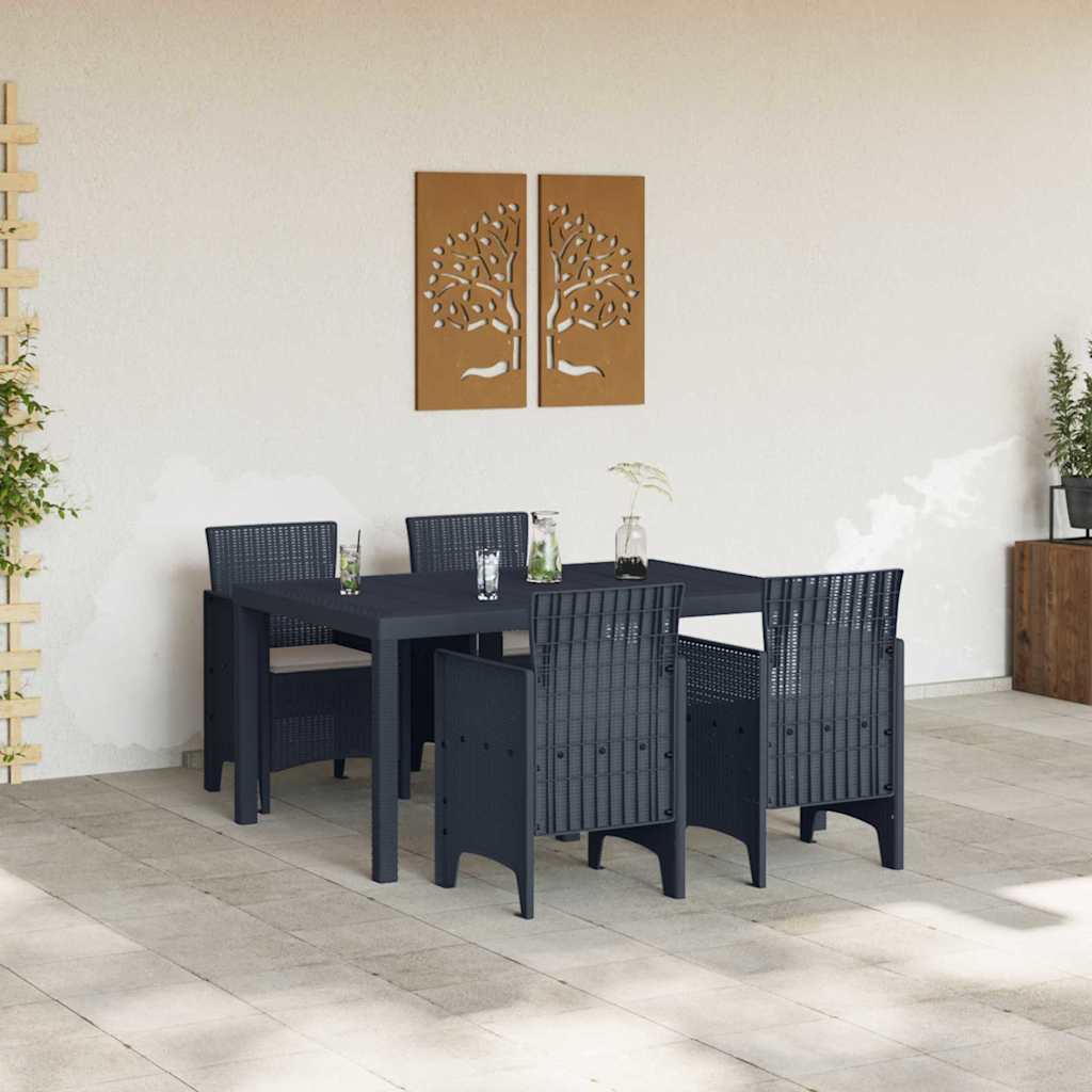 Set de Dining pentru Grădină 5 pcs Antracit 150 x 100 x 73 cm GartenMobel Dekor